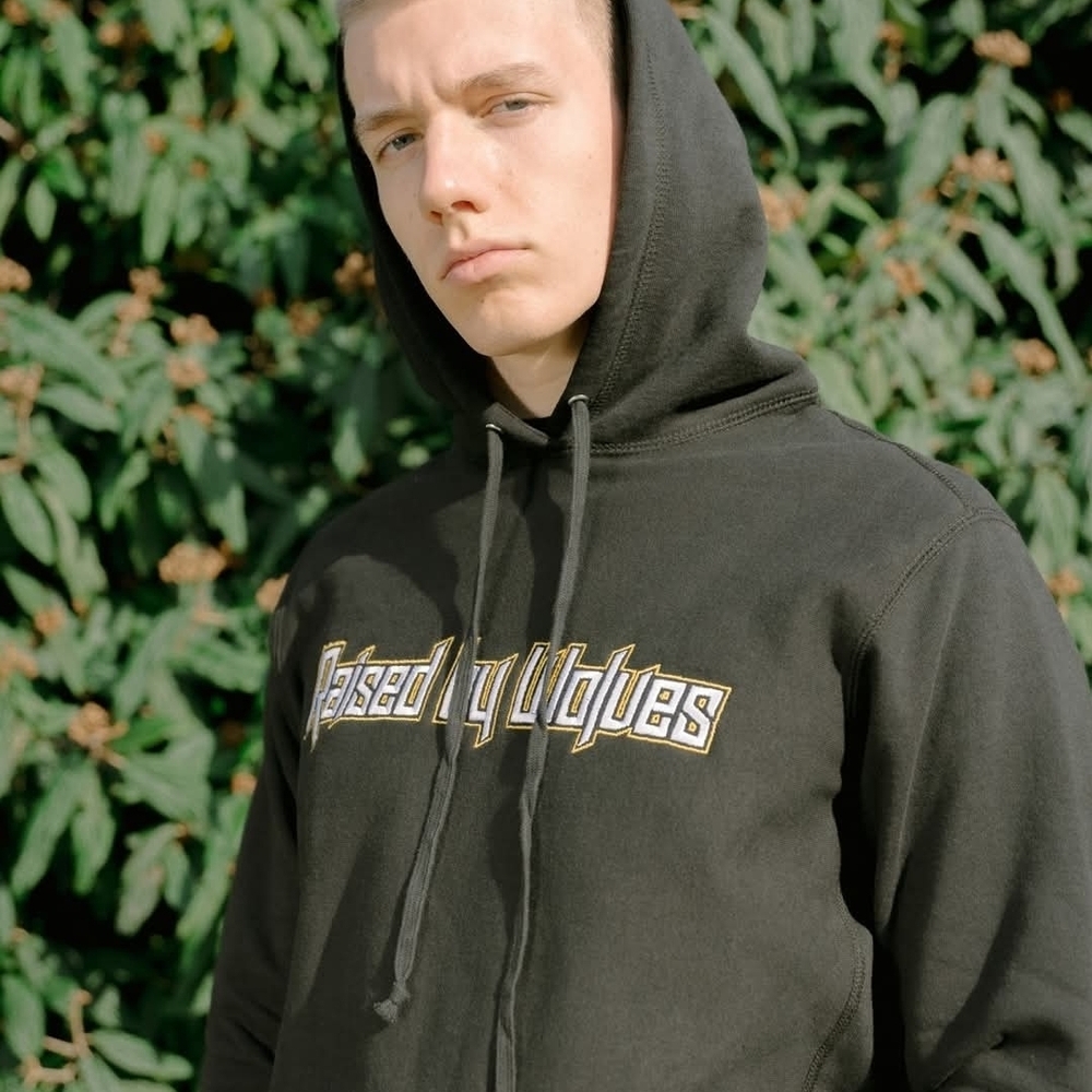 The Raised by Wolves Brutalist Men's Hoodie in Black M